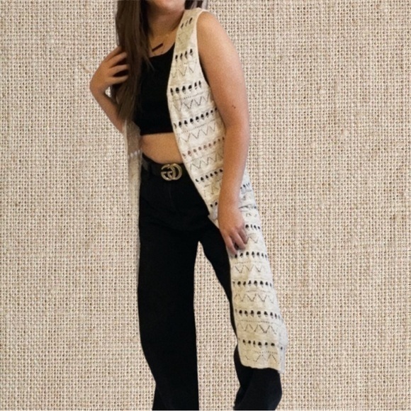 Coachella Jackets & Blazers - Cream color long vest